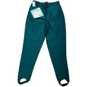 Vintage High-Waisted Forest Green Stirrup Pants Size 9 NWT